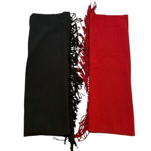 Set of 2 scarves Black and Red